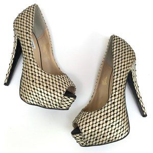 Steve Madden Red Carpet Platform Net Beaded Heels